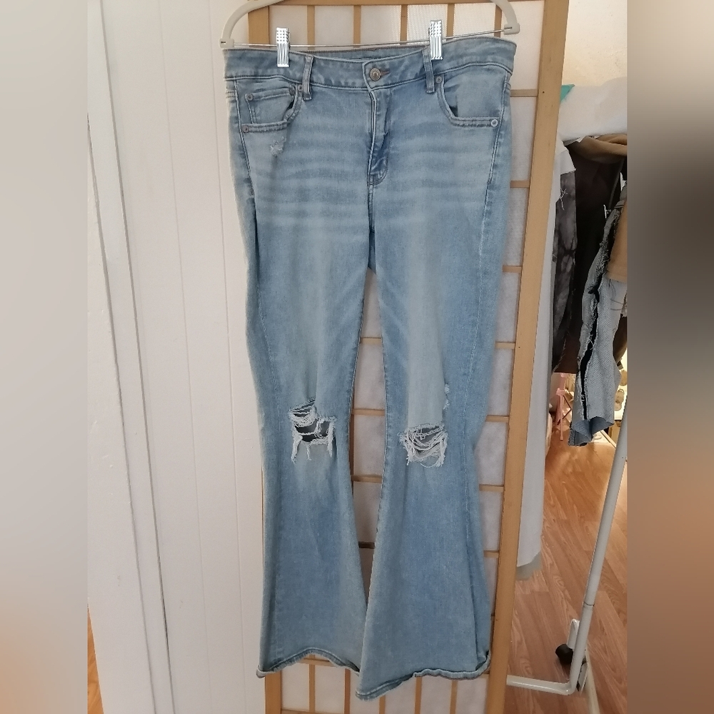 American Eagle Light Blue Flare Denim Jeans